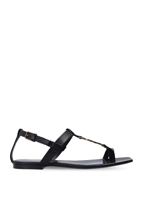 サンダル・ミュール SAINT LAURENT Women Sandals 777348BDATT1000 BLACK Saint Laurent Strappy Sandal in Nero | FWRD